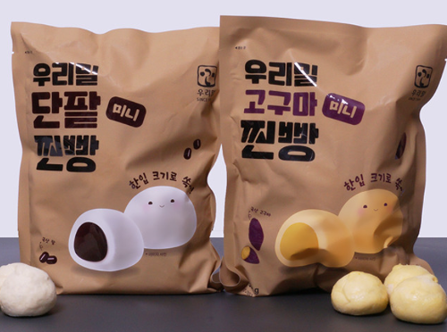 우리밀 미니찐빵 단팥/고구마 4봉(500g x 각 2개)